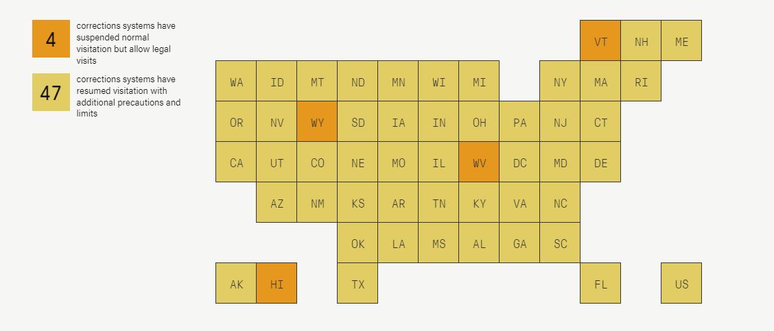 How Prisons in Each State Are Restricting Visits Due to Coronavirus